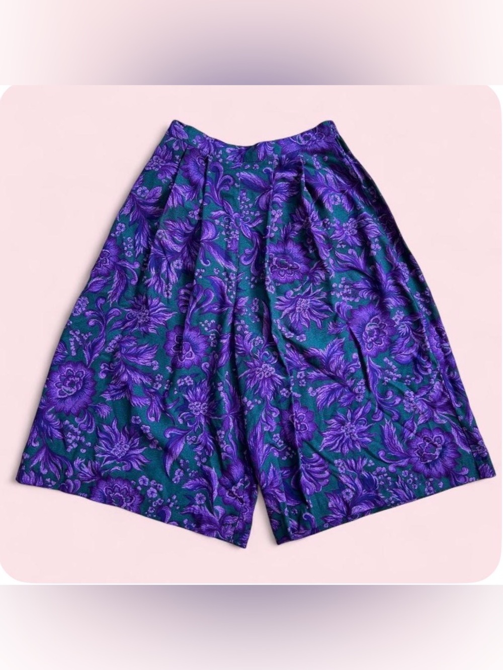 Vintage 90s Blair Womens Flowy leg Capri 100% Rayon printed floral pants - XS